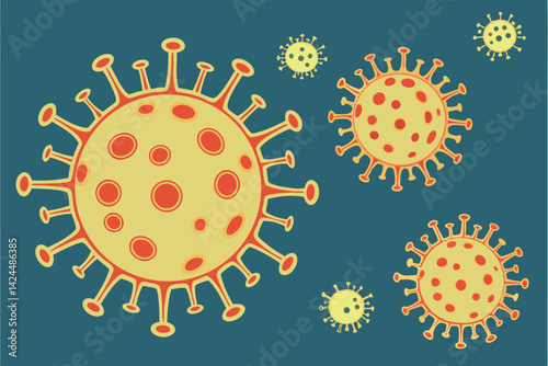 Microscopic Virus Digital Illustration Medical and Scientific Visualization