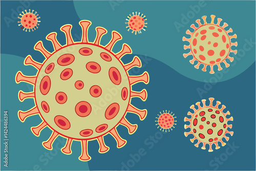 Microscopic Virus Digital Illustration Medical and Scientific Visualization