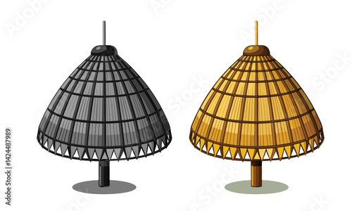 Handwoven Bamboo Lampshade – Boho Natural Pendant Light Cover for Ceiling or Table Lamp | Eco-Friendly Rattan Lighting Décor