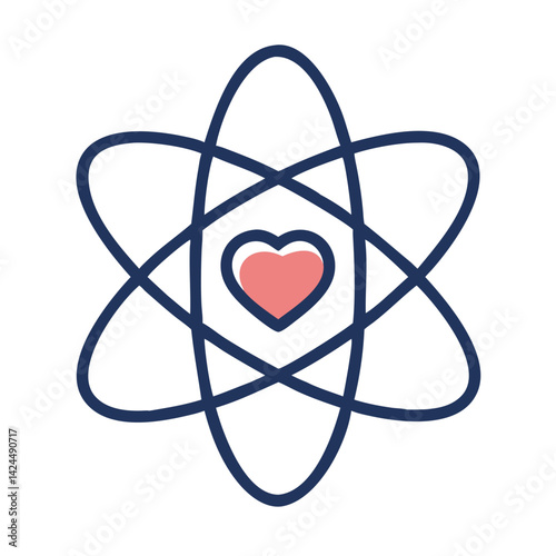 Atomic Heart Icon Representing Core Values and Fundamental Principles
