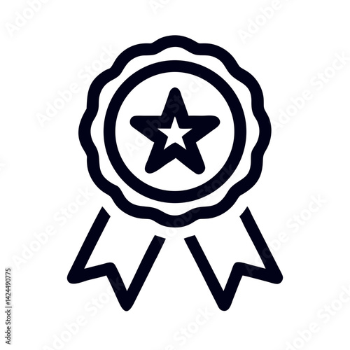 Badge with Star Icon Representing Achievement and Recognition