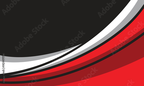 Red and white curved stripes racing background for car wrap decal
