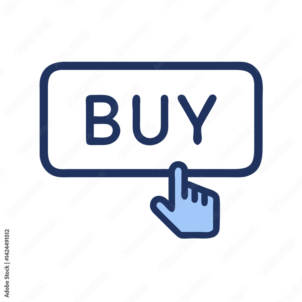 Buy Button Icon Representing E-Commerce and Call to Action for Purchase Buy Button Icon Representing E-Commerce and Call to Action for Purchase