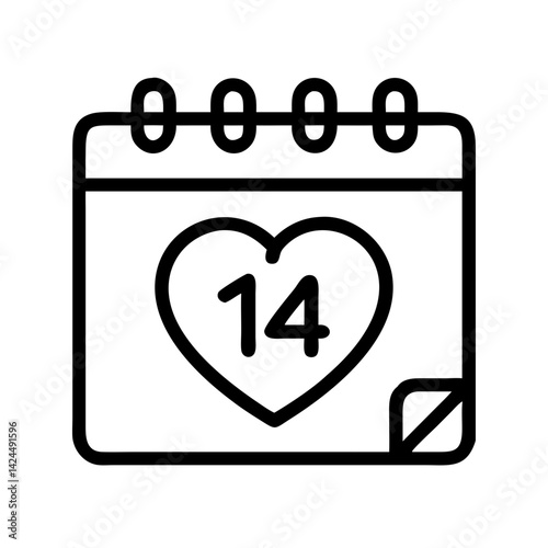 Calendar with Heart Icon Representing Anniversary and Special Date Celebration