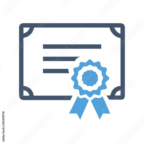 Certificate Icon Representing Award of Appreciation and Recognition