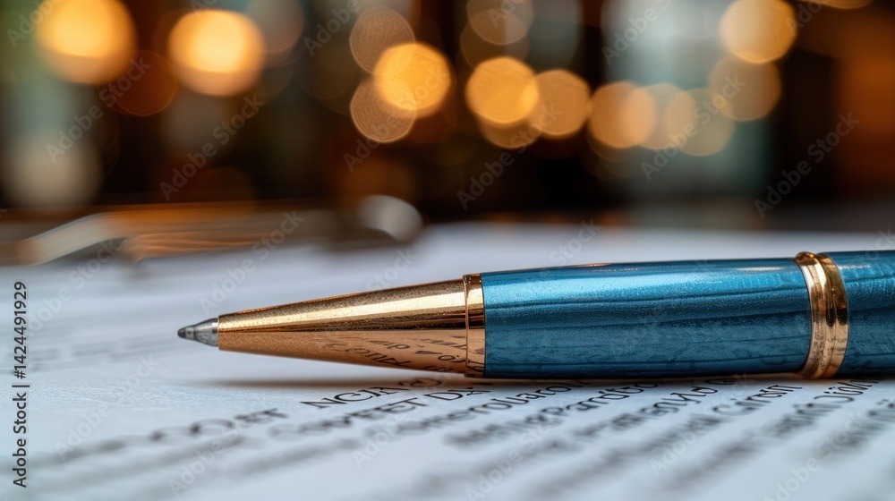 custom made wallpaper toronto digitalA beautiful blue pen lies on neatly arranged papers surrounded by warm, ambient light