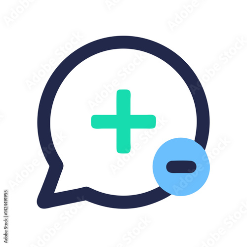 Chat Bubble with Plus Icon Representing Medical Consultation and Health Support