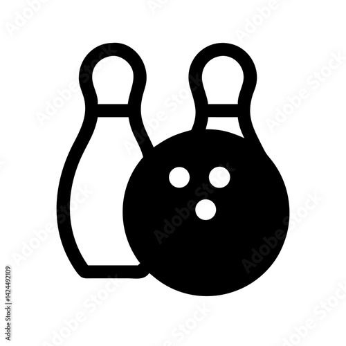 Icon of a bowling ball and pins representing the sport