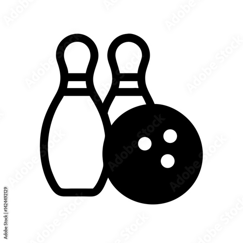 Icon of a bowling ball and pins representing the sport