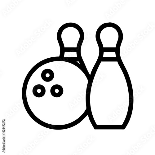 Icon of a bowling ball and pins representing the sport