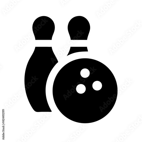 Icon of a bowling ball and pins representing the sport