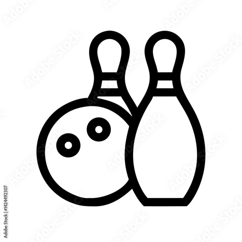 Icon of a bowling ball and pins representing the sport