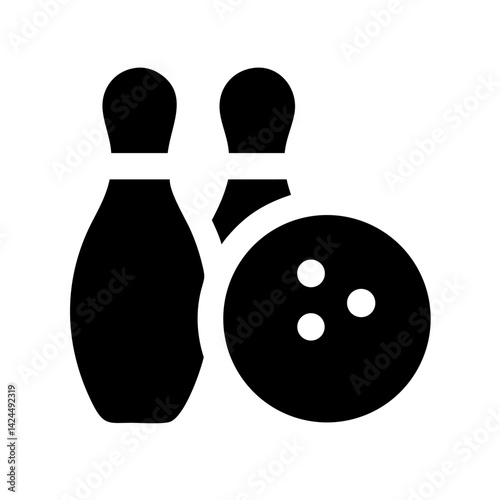 Icon of a bowling ball and pins representing the sport