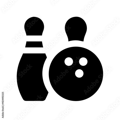 Icon of a bowling ball and pins representing the sport