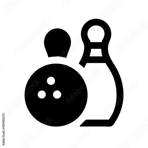 Icon of a bowling ball and pins representing the sport