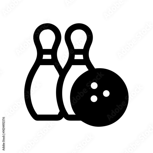Icon of a bowling ball and pins representing the sport