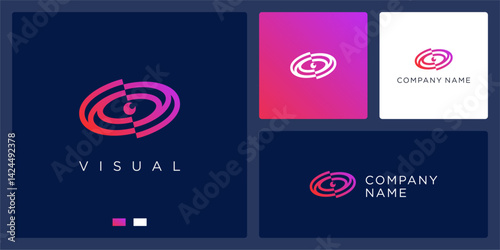 Eye circle logo design template