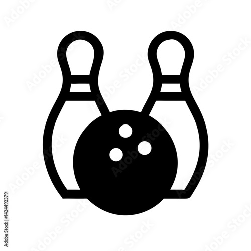 Icon of a bowling ball and pins representing the sport