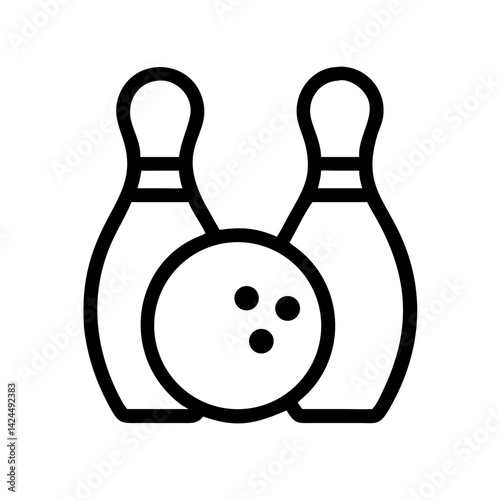 Icon of a bowling ball and pins representing the sport