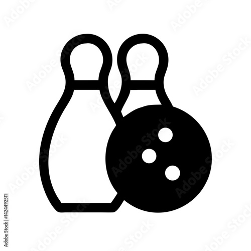 Icon of a bowling ball and pins representing the sport