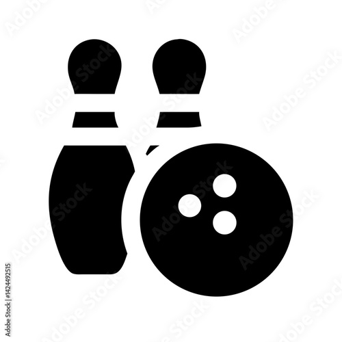 Icon of a bowling ball and pins representing the sport