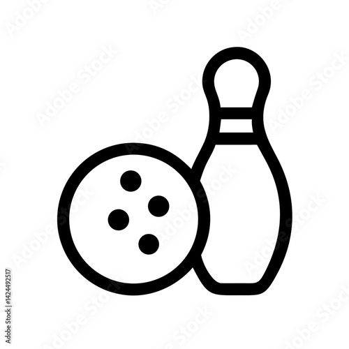 Icon of a bowling ball and pins representing the sport