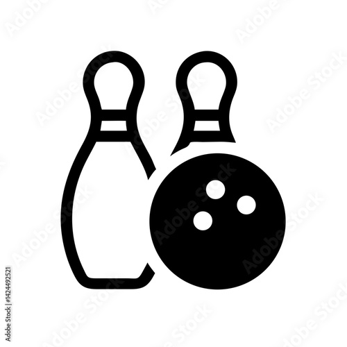 Icon of a bowling ball and pins representing the sport