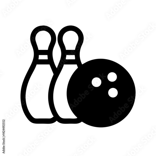 Icon of a bowling ball and pins representing the sport