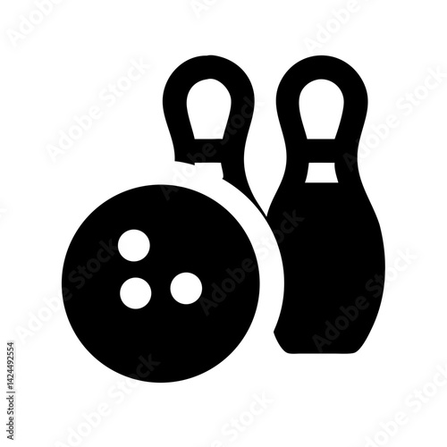 Icon of a bowling ball and pins representing the sport
