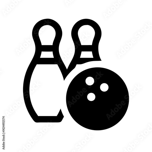 Icon of a bowling ball and pins representing the sport