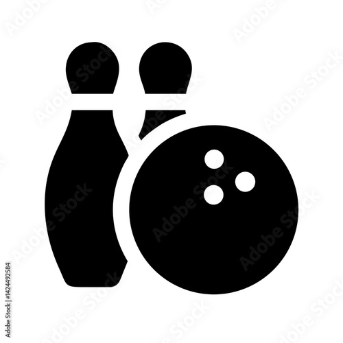 Icon of a bowling ball and pins representing the sport