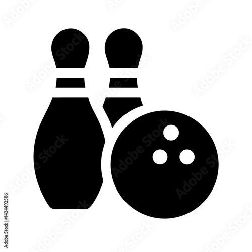 Icon of a bowling ball and pins representing the sport