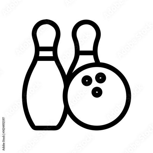 Icon of a bowling ball and pins representing the sport