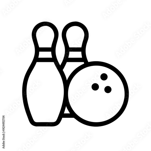 Icon of a bowling ball and pins representing the sport