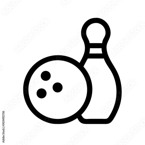 Icon of a bowling ball and pins representing the sport