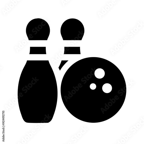Icon of a bowling ball and pins representing the sport
