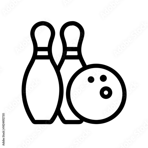 Icon of a bowling ball and pins representing the sport