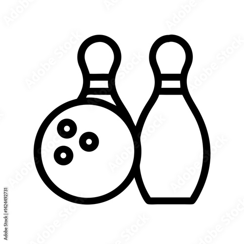 Icon of a bowling ball and pins representing the sport