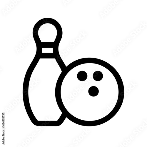 Icon of a bowling ball and pins representing the sport