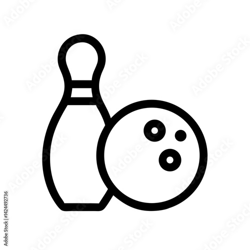 Icon of a bowling ball and pins representing the sport