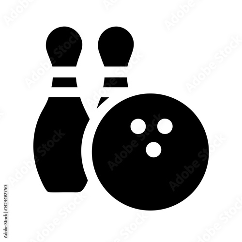 Icon of a bowling ball and pins representing the sport