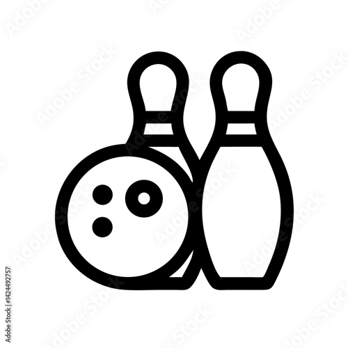 Icon of a bowling ball and pins representing the sport