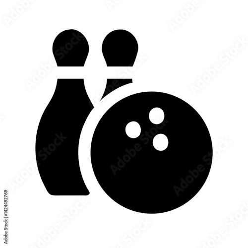 Icon of a bowling ball and pins representing the sport