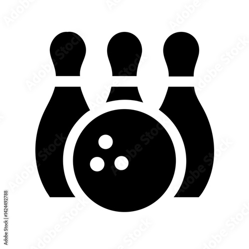 Icon of a bowling ball and pins representing the sport