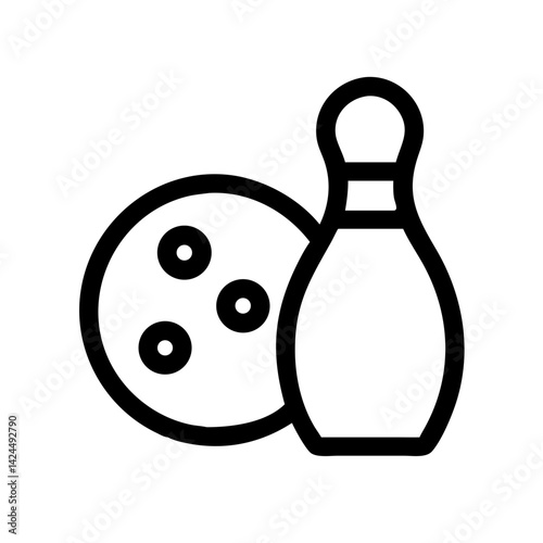 Icon of a bowling ball and pins representing the sport