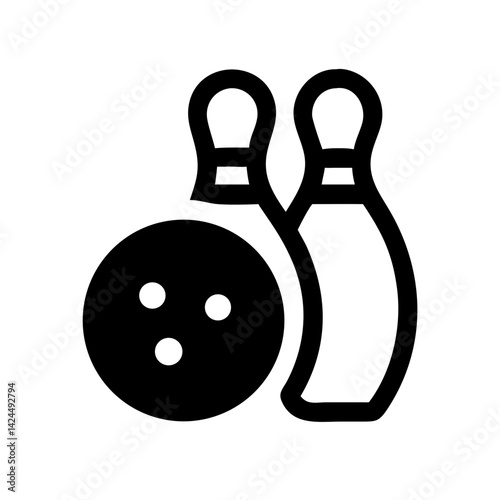 Icon of a bowling ball and pins representing the sport