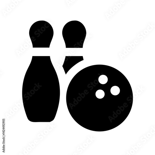 Icon of a bowling ball and pins representing the sport