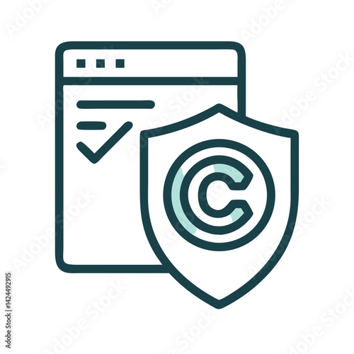 Copyright Symbol with Shield Icon Representing Intellectual Property Protection