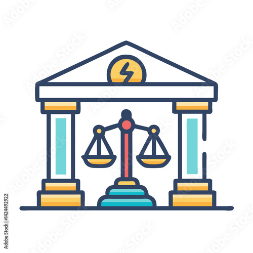 Courthouse Icon Representing Justice and Moral Integrity