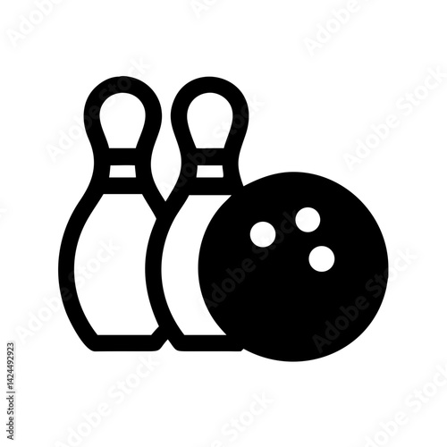 Icon of a bowling ball and pins representing the sport